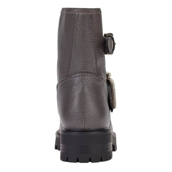 KARL LAGERFELD / Marceau / Grey / Leather Lug-Sole / Combat Boot / With Crystal - Picture 3 of 8